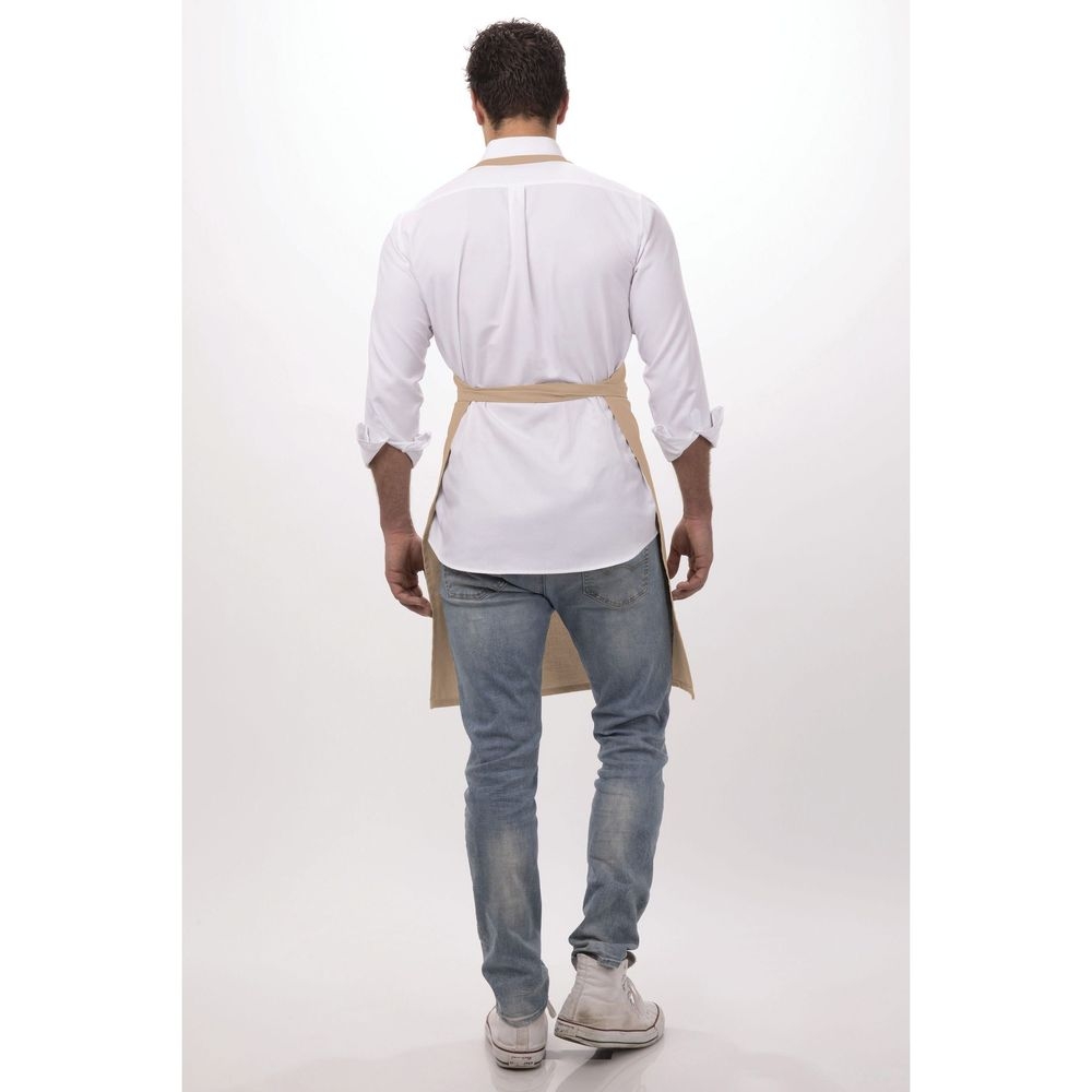 Chef Works Khaki Butcher Apron, 34 inch Long x 24 inch Wide