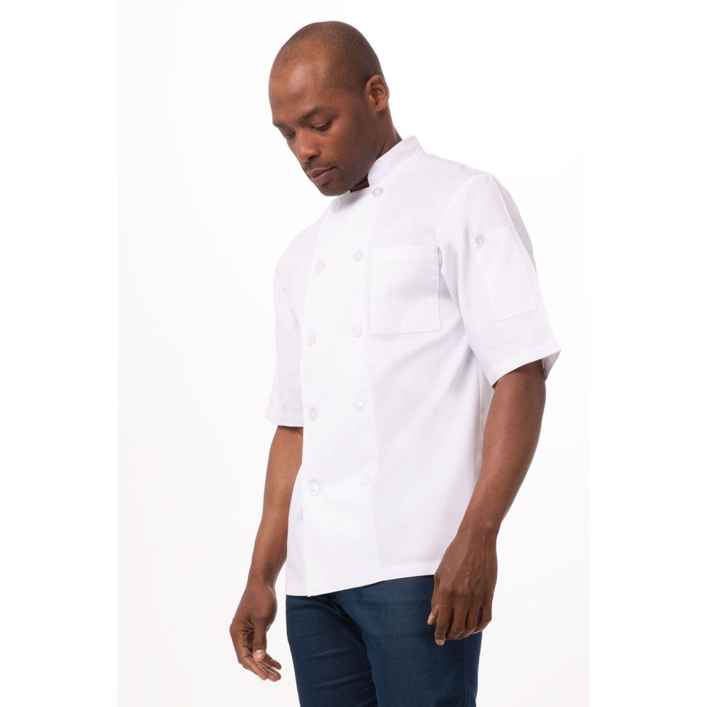 Chef Works White Large Classic Fit Volnay Chef Coat for Unisex