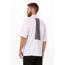 Chef Works White with Grey Contrast Large Classic Fit Valais V-Series Chef Coat for Unisex