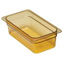 H Pan One Third Size Food Storage Pan, Amber, 6 15/16 x 12 3/4 inch -- 6 per case