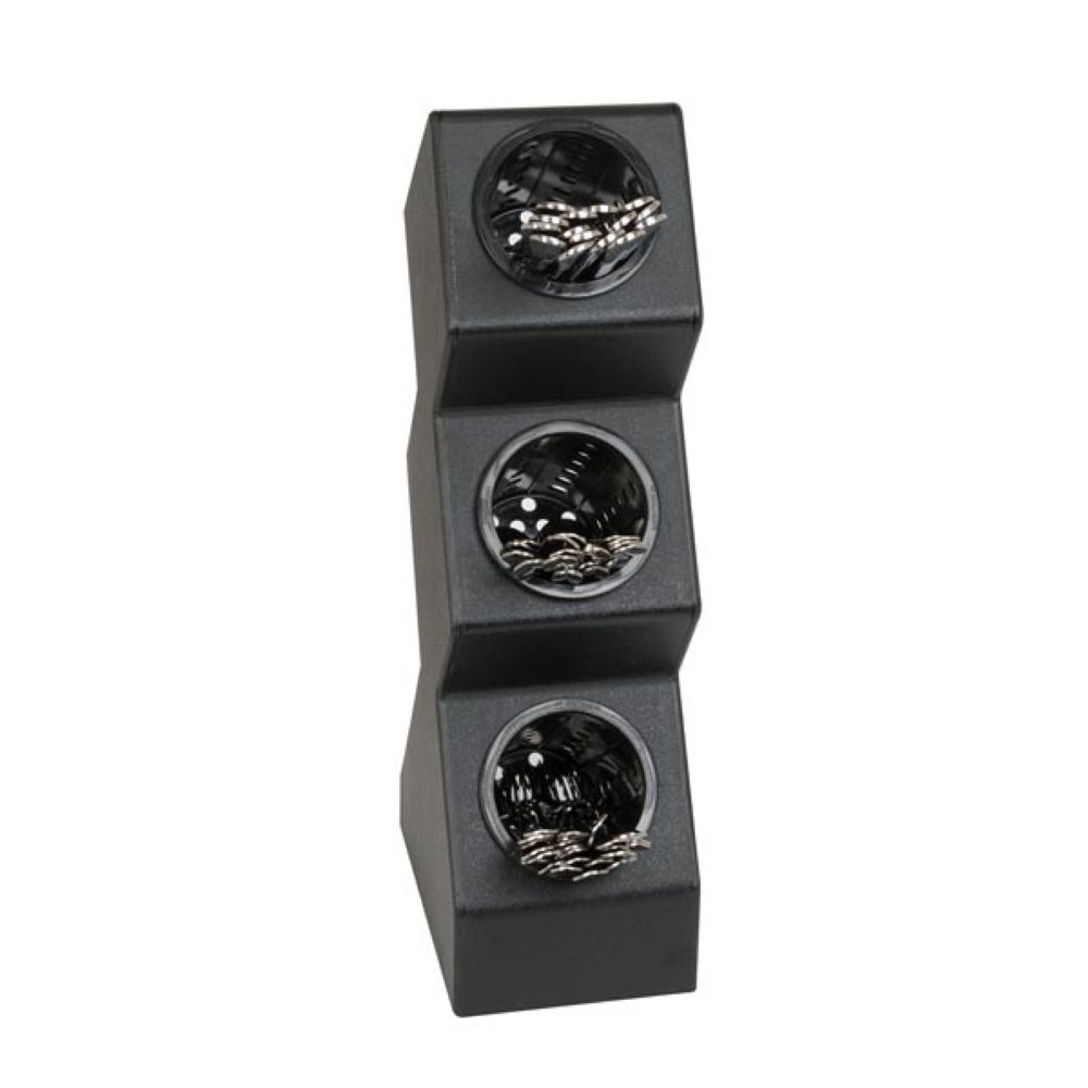 Dispenser Rite Black Polystyrene Three Compartment Countertop Flatware and Condiment Organizer, 21 1/8 x 6 x 9 1/4 inch.