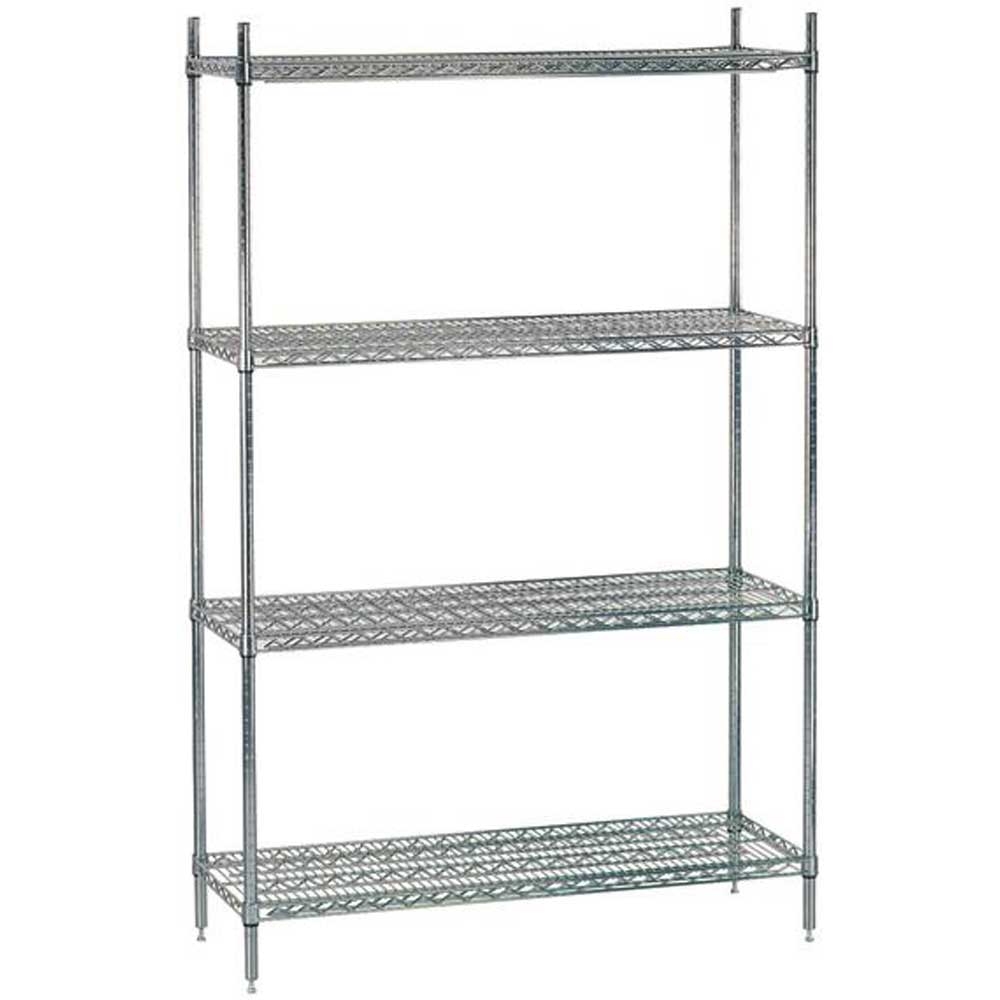 Chrome Wire Shelving Combo Unit Size 14 x 36 x 74 inch - Includes 4 Shelves and 4 - 74 inch Posts -- 1 set each.