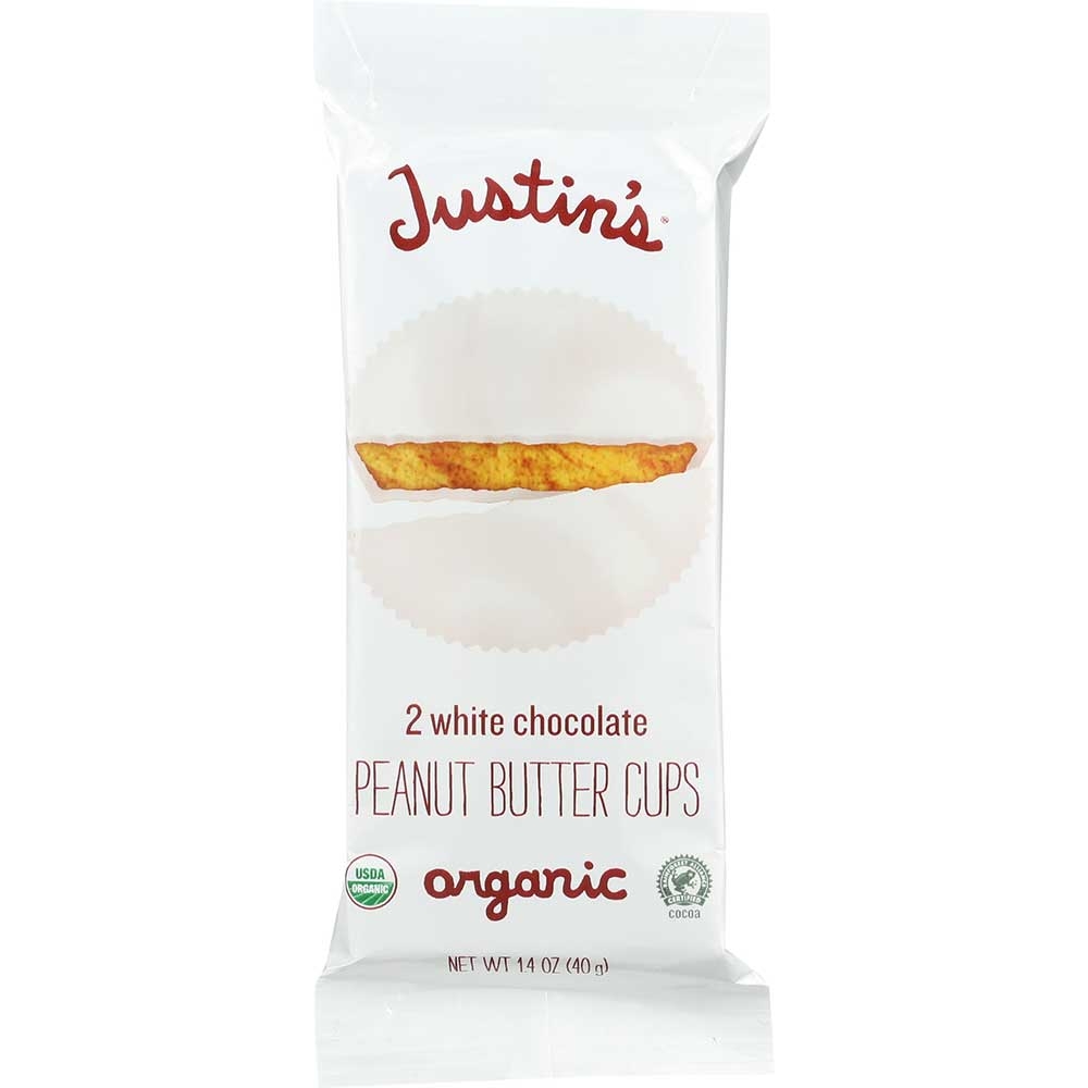 Justins Organic White Chocolate Peanut Butter Cup, 1.4 Ounce -- 12 per case.
