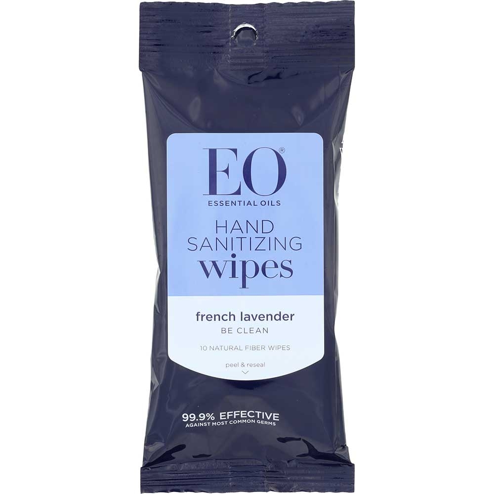 EO Products Lavender Pop Cleansing Wipe, 10 per pack -- 6 packs per case.
