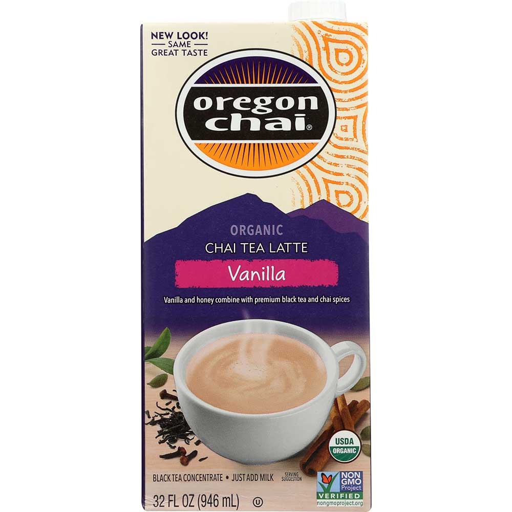 Oregon Chai Organic Vanilla Chai Tea Lattte Concentrate, 32 Ounce -- 6 per case.