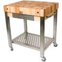 John Boos Maple Block Cream Finish Cucina Technica Cart, 30 x 24 x 4 inch.