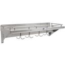 John Boos 18/8 Stainless Cucina Mensola Grande Galley Rail Shelf with Pot Rack Bar, 48 x 12 inch.