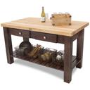 John Boos Grazzi Black Base Hard Maple Edge Grain Top Table, 60 x 28 x 2 1/4 inch.