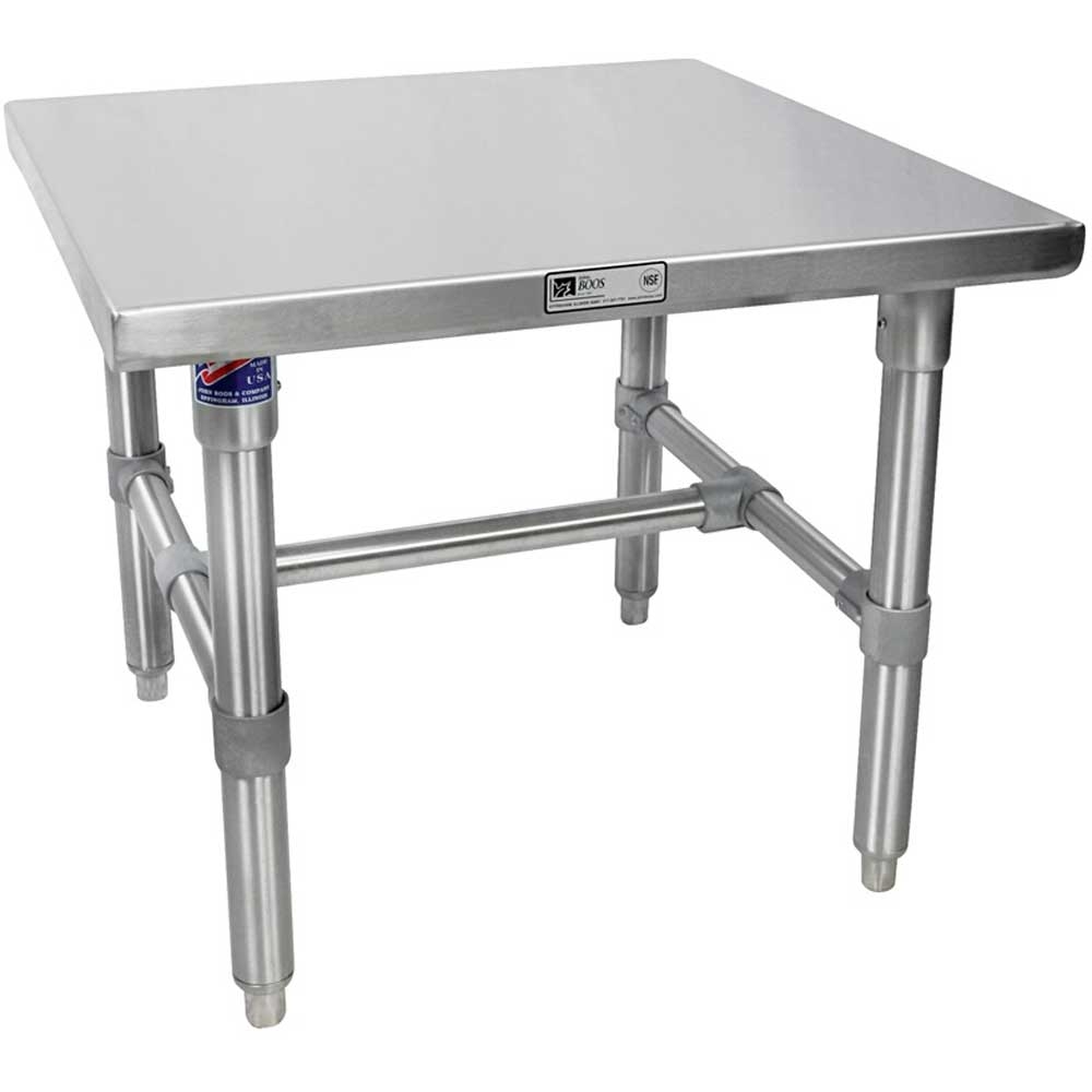 John Boos Galvanized Base And Bracing Flat Top Machine Stand, 24 X 20 Inch