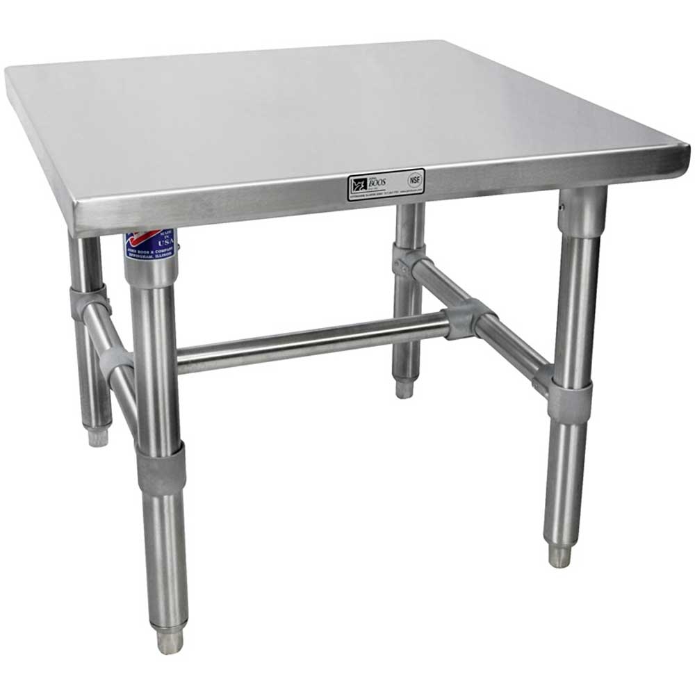 John Boos 16 Gauge Stainless Steel Base And Bracing Flat Top Machine Stand, 24 X 20 Inch