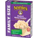 Annies Family Size Shells and White Cheddar Macaroni Cheese, 10.5 Ounce -- 6 per case