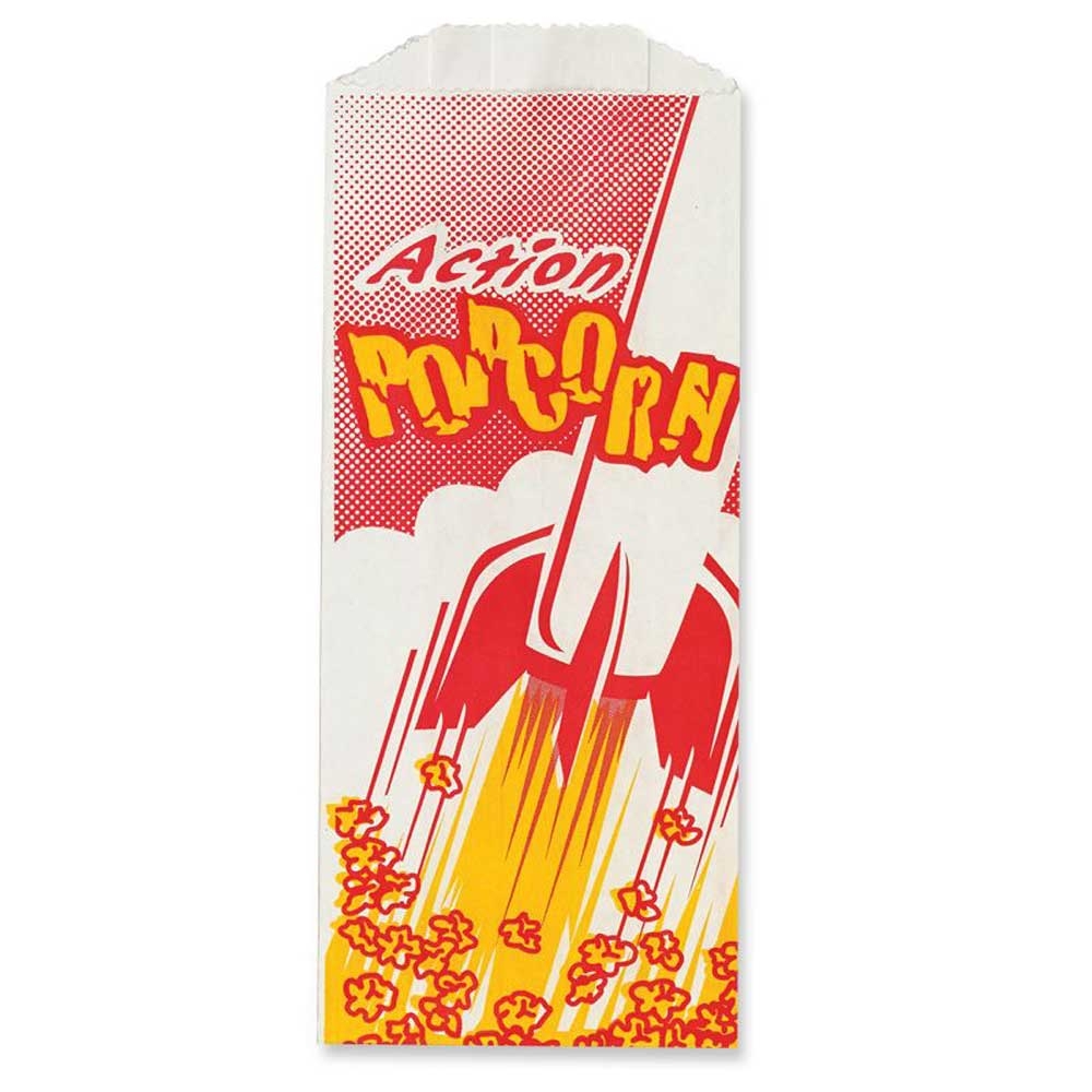 Great Western Action Popcorn Bag, 8 inch -- 1000 per case.