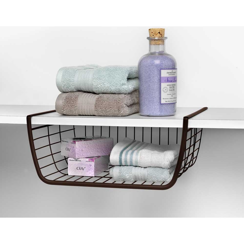 Spectrum Ashley Bronze Over the Shelf Basket, 5.5 x 10.25 x 13 inch.