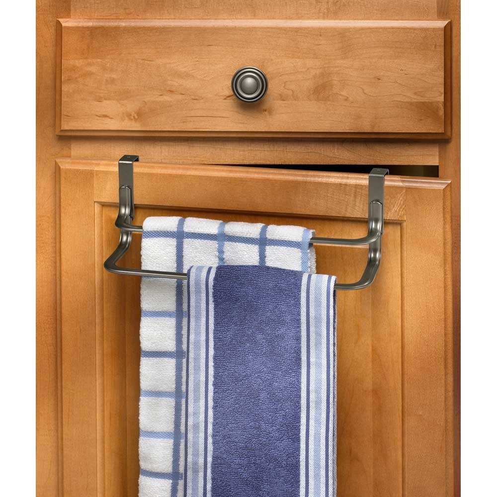 Spectrum Ashley Satin Nickel PC Over the Cabinet Double Towel Bar, 3.75 x 4.25 x 10.75 inch.