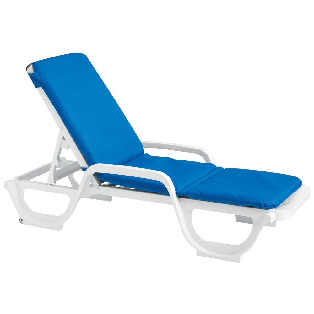 Grosfillex Contract Royal Blue Chaise Cushion with Hood -- 6 per case.