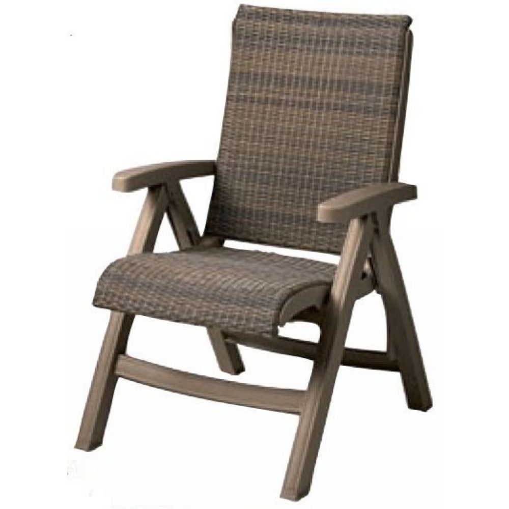 Grosfillex Java All Weather Moccacino Wicker Weave on Taupe Frame Chair -- 2 per case.