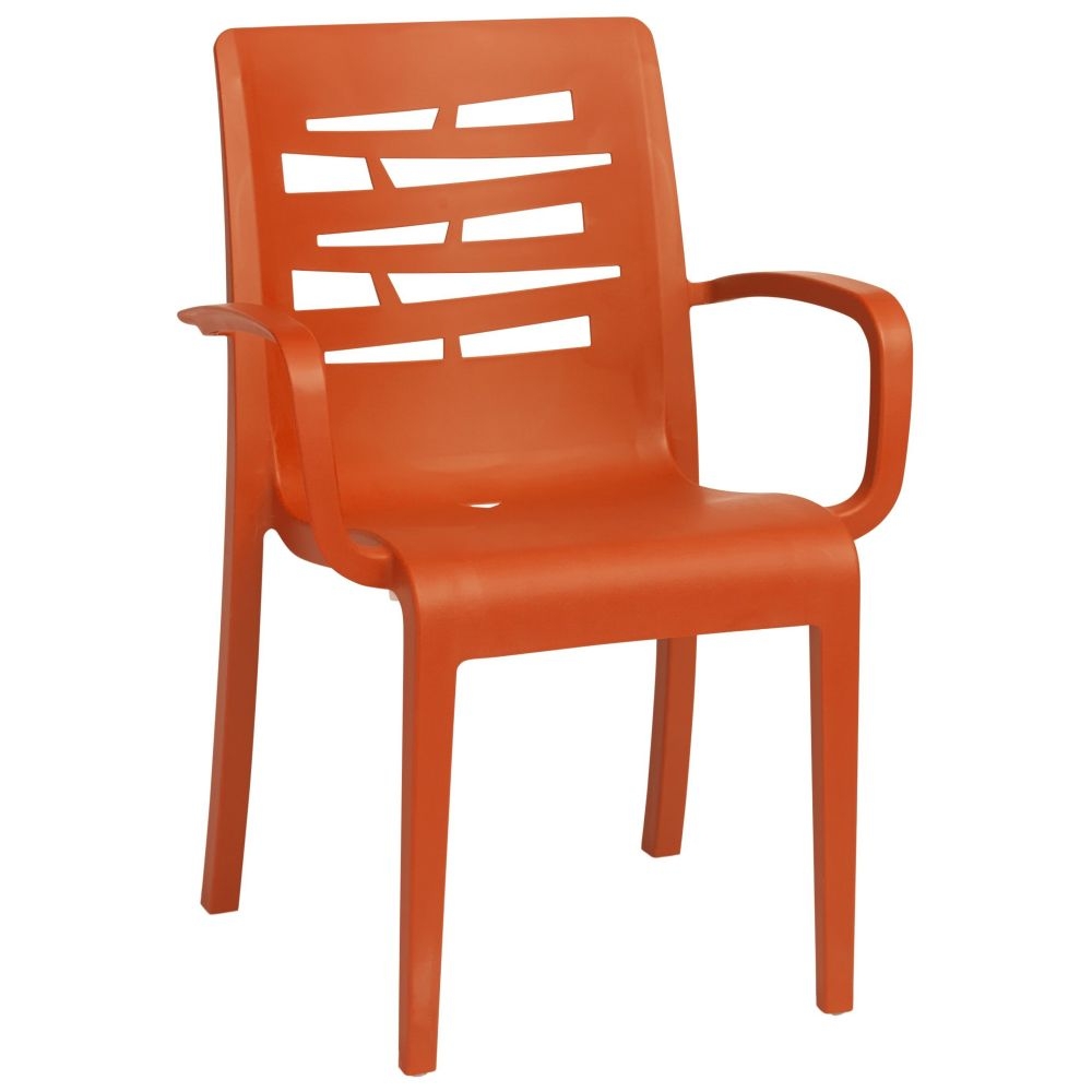 Grosfillex Essenza Orange Stacking Armchair -- 16 per case.