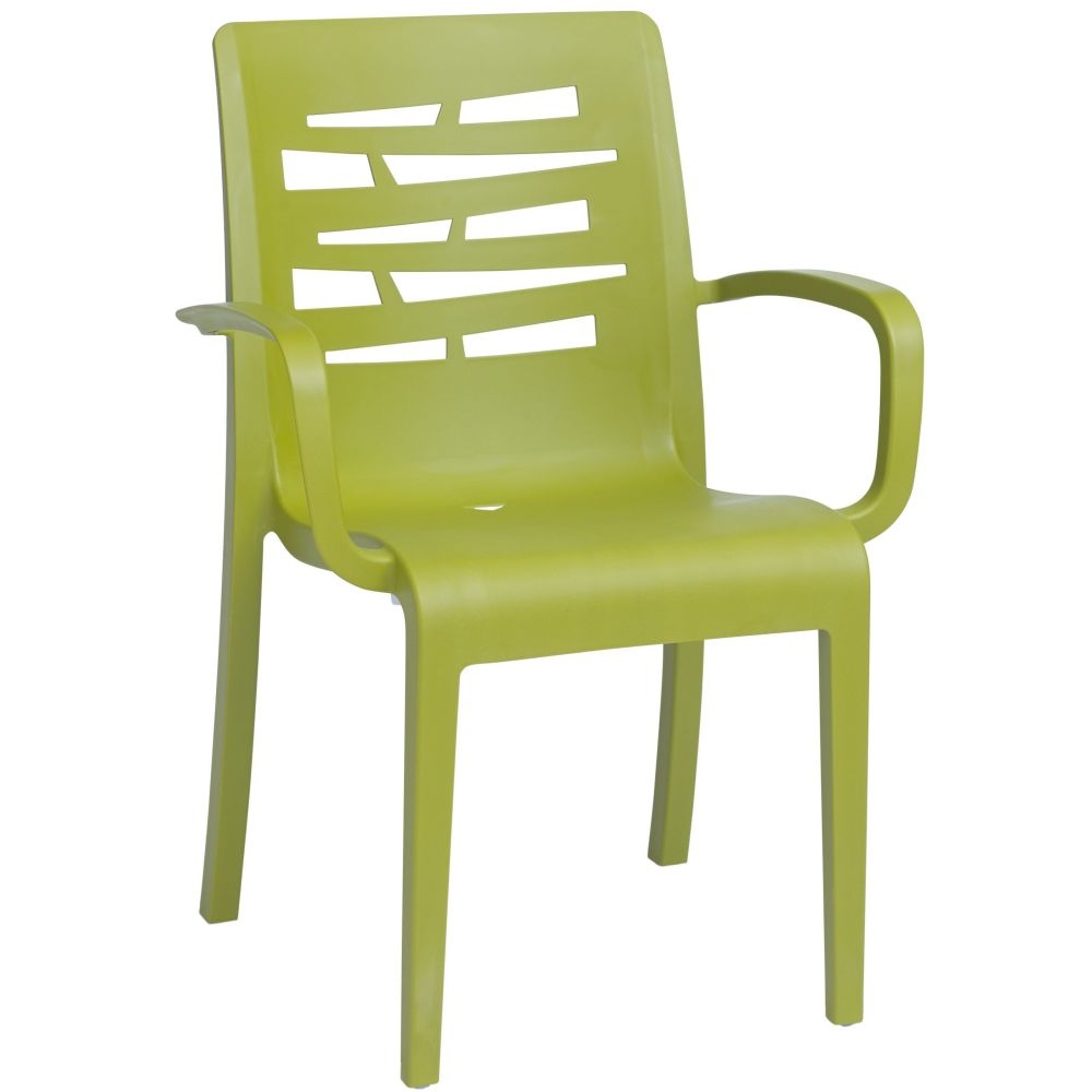 Grosfillex Essenza Fern Green Stacking Armchair -- 16 per case.