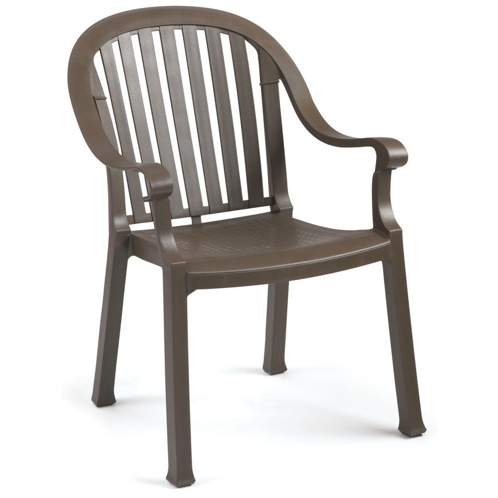 Grosfillex Colombo Bronze Mist Classic Stacking Dining Armchair -- 4 per case.