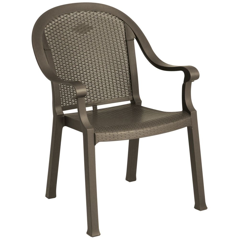 Grosfillex Sumatra Bronze Mist Classic Stacking Armchair -- 4 per case.