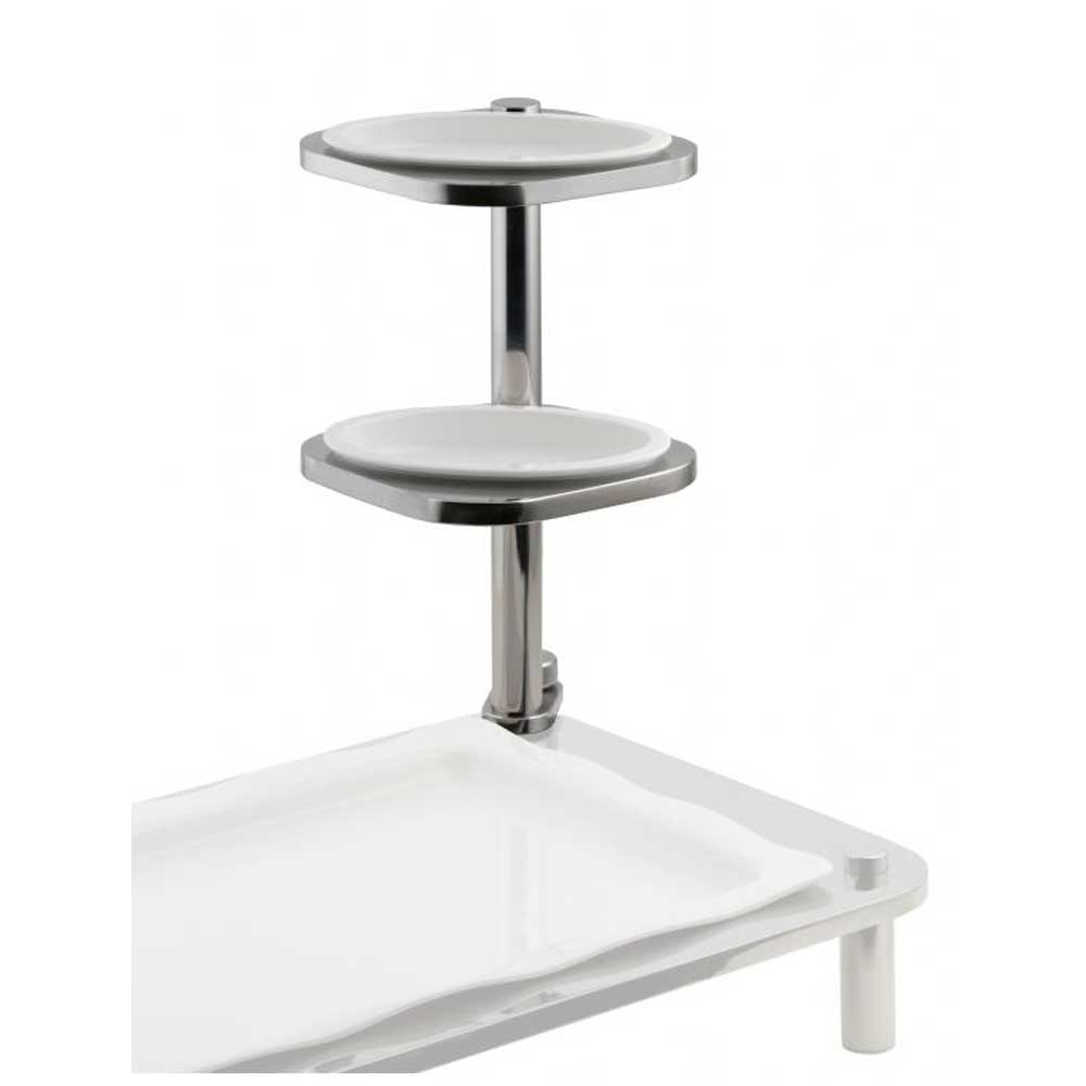 Smart Domino Condiment Pole with Condiment Bowls, 8.5 x 8.5 x 15 inch.