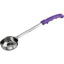 Winco Stainless Steel One Piece Solid Food Portioner with Purple Handle, 4 Ounce -- 12 per case.