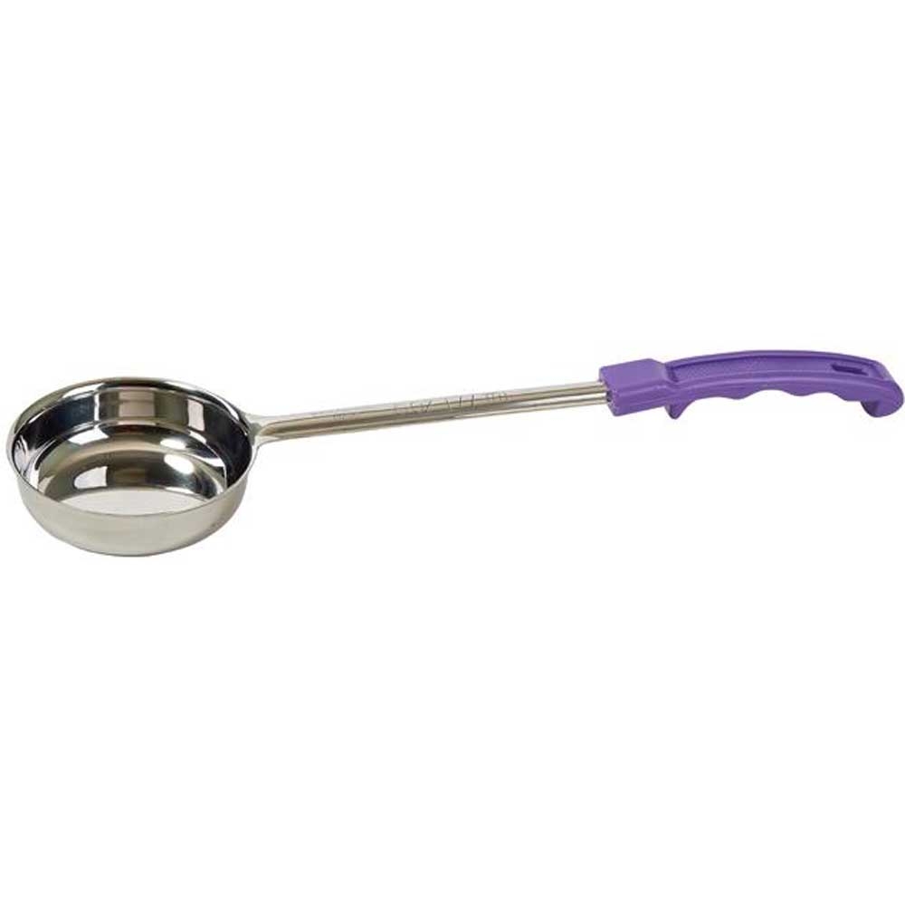 Winco Stainless Steel One Piece Solid Food Portioner with Purple Handle, 6 Ounce -- 12 per case.
