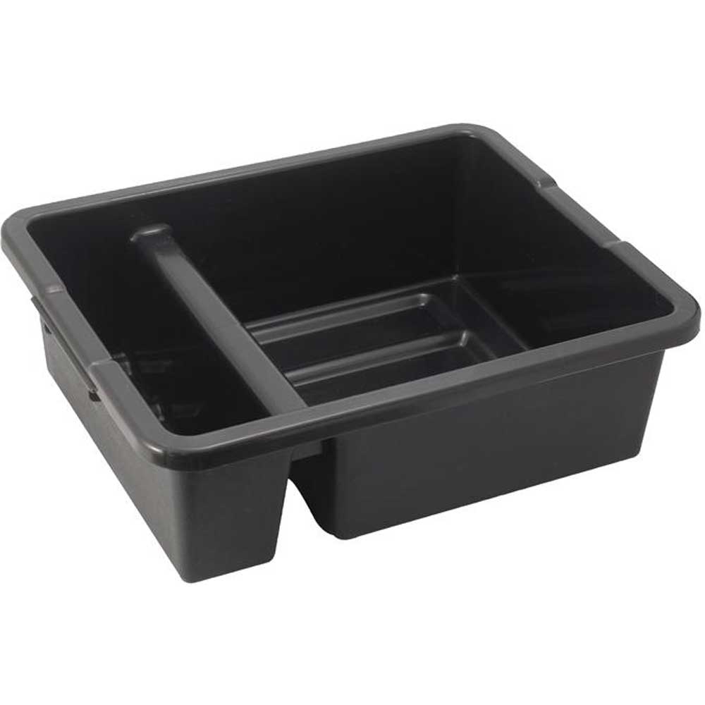 Winco Black Divided Bus Box, 21 x 16 3/4 x 6 1/2 inch -- 6 per case.