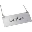 Winco Stainless Steel Coffee Chain Sign, 3 1/2 x 1 3/4 inch -- 12 per case.