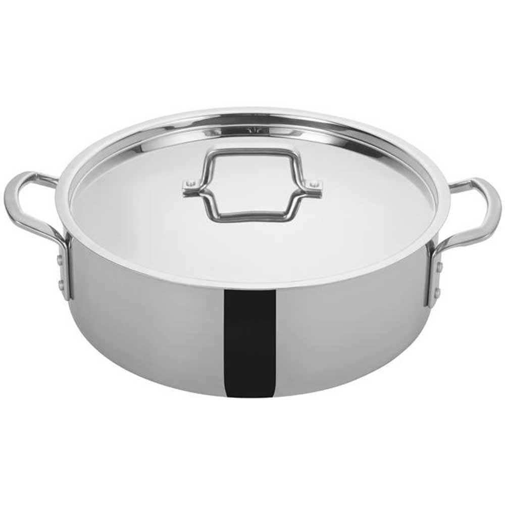 Winco Tri Gen Triply Stainless Steel Brazier with Cover, 14 Quart -- 4 per case.