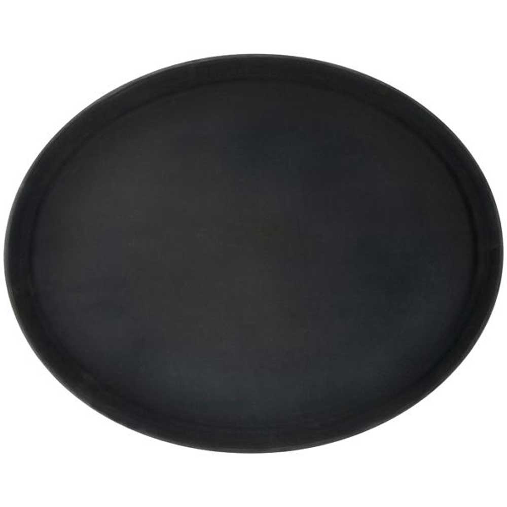 Winco Black Oval Easy Hold Rubber Lined Tray, 22 x 27 inch -- 6 per case.