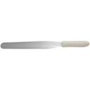 Winco Stainless Steel Bakery Spatula with White Polypropylene Handle, 10 x 1 3/8 inch Blade -- 12 per case.