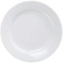 Yanco Abco Porcelain Round Rolled Edge Wide Rim Super White Plate, 6 1/4 inch Diameter -- 36 per case.