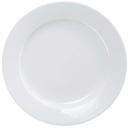 Yanco Abco Porcelain Round Rolled Edge Wide Rim Super White Plate, 9 1/2 inch Diameter -- 24 per case.