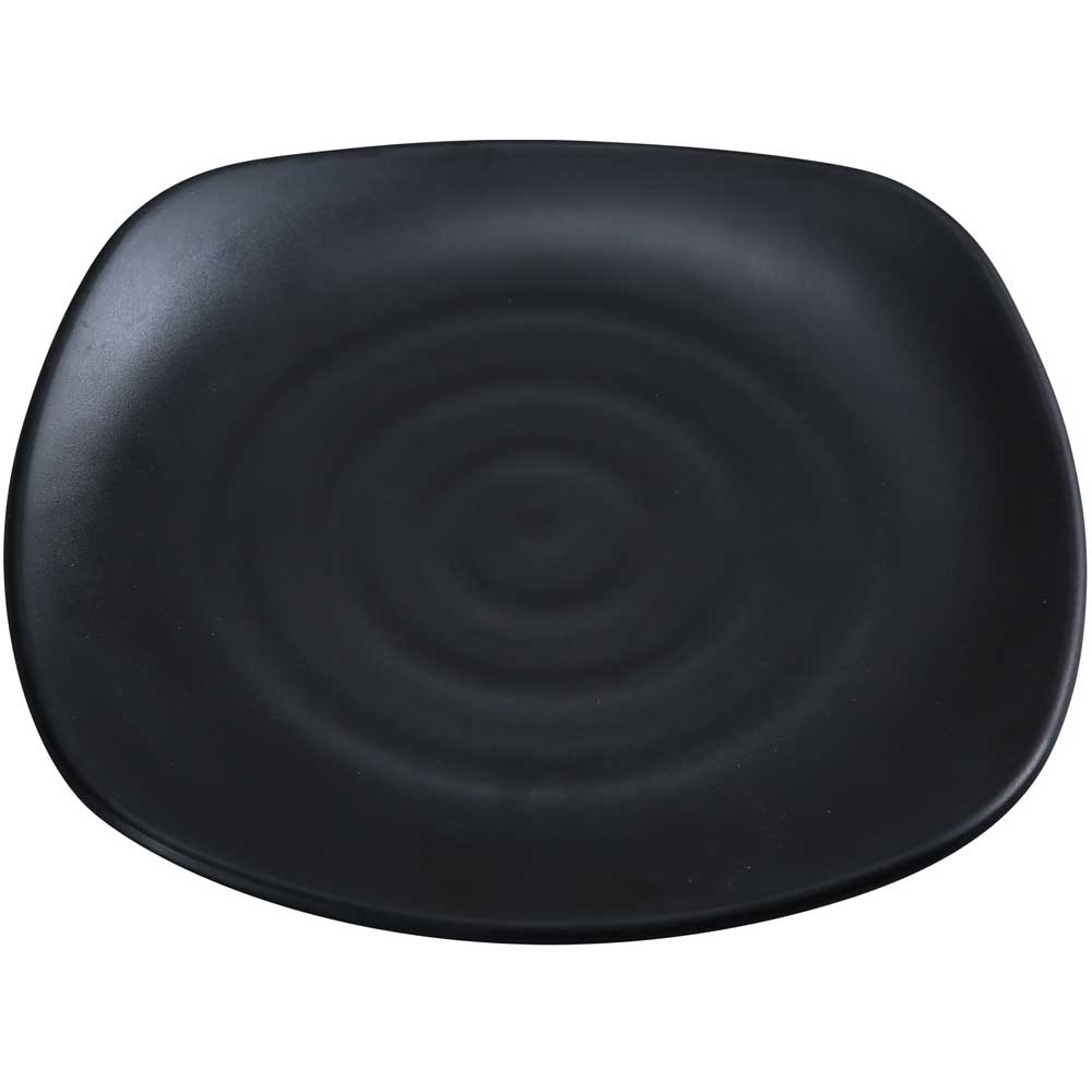 Yanco Asian Style Melamine Square Black Pearl Plate, 9 inch Diameter-- 24 per case