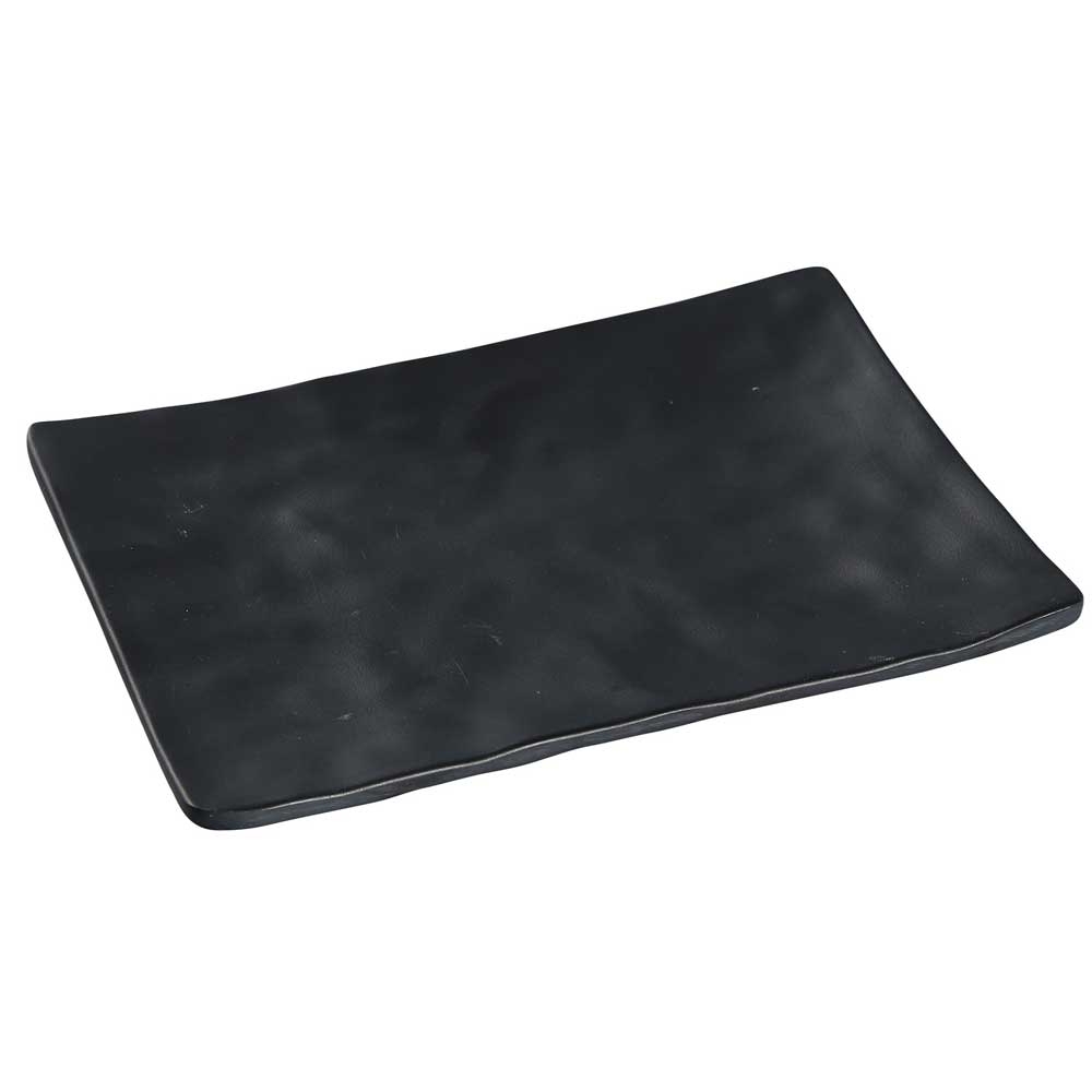 Yanco Asian Style Melamine Rectangle Black Pearl Plate, 8 x 5 1/2 inch -- 48 per case.