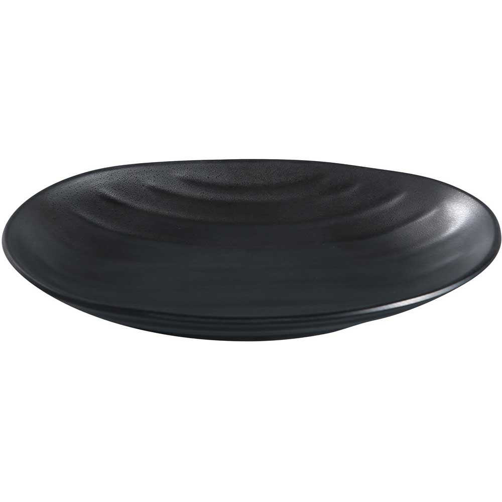 Yanco Asian Style Melamine Oval Deep Black Pearl Plate, 9 1/2 inch -- 48 per case.