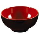 Yanco Two Tone Melamine Round Black/Red Rice Bowl, 8 Ounce -- 48 per case.