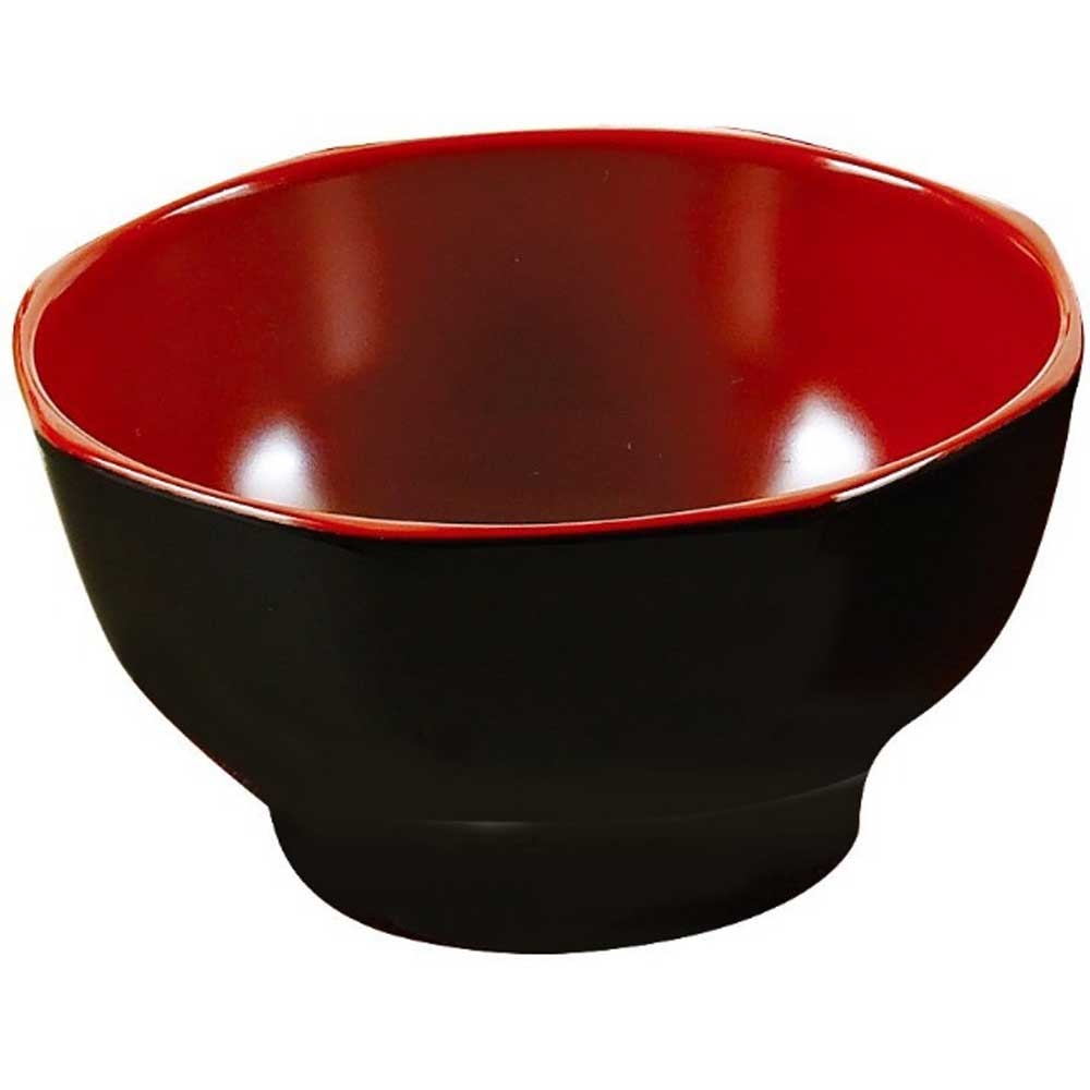 Yanco Two Tone Melamine Round Black/Red Bowl, 10 Ounce -- 48 per case.