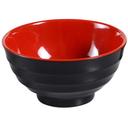Yanco Two Tone Melamine Round Black/Red Noodle Bowl, 24 Ounce -- 48 per case.