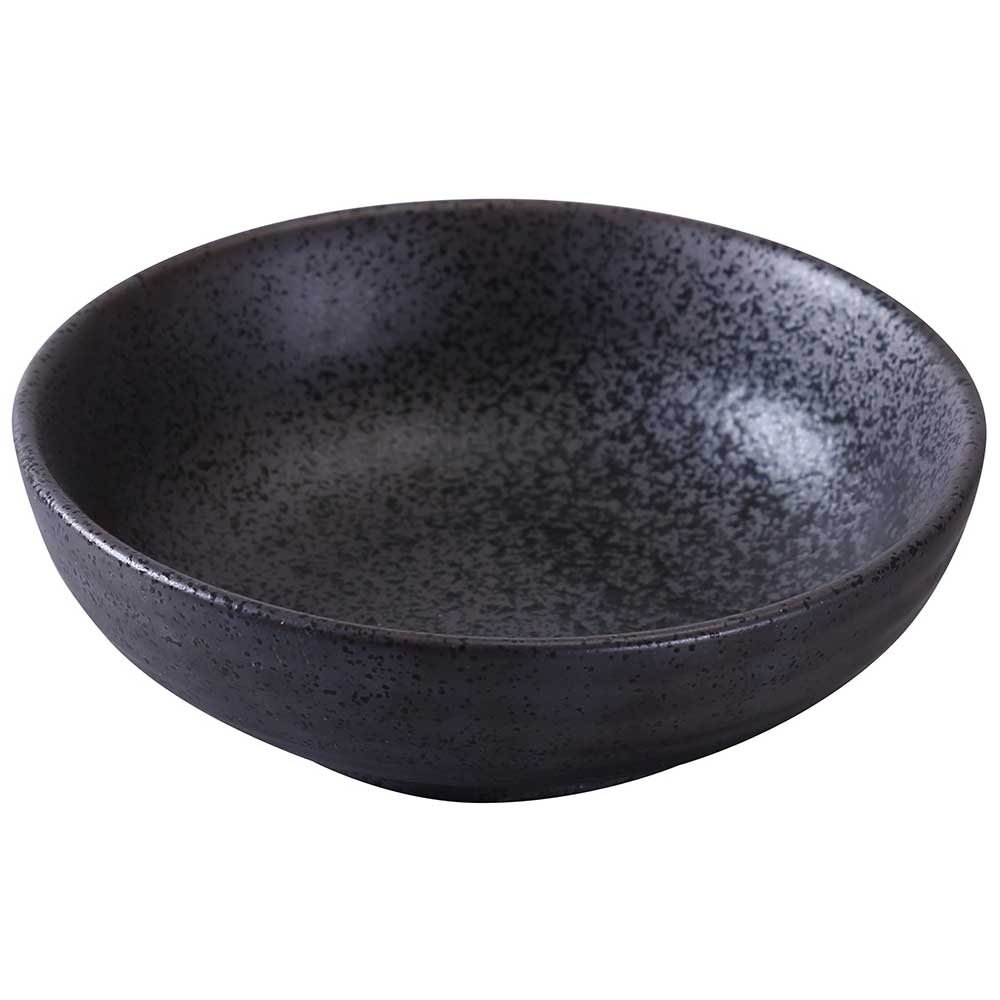 Yanco Diamond Black Speckled Porcelain Round Salad Bowl, 9 Ounce Capacity -- 36 per case.