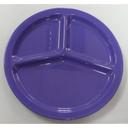 Yanco Milestone Melamine Blue Round 3 Compartment Plate, 10 1/4 inch Diameter -- 24 per case.