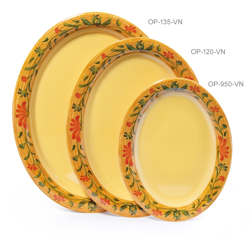 GET Enterprises inc Venetian Melamine Oval Platter, 12 x 9 inch -- 12 per case.