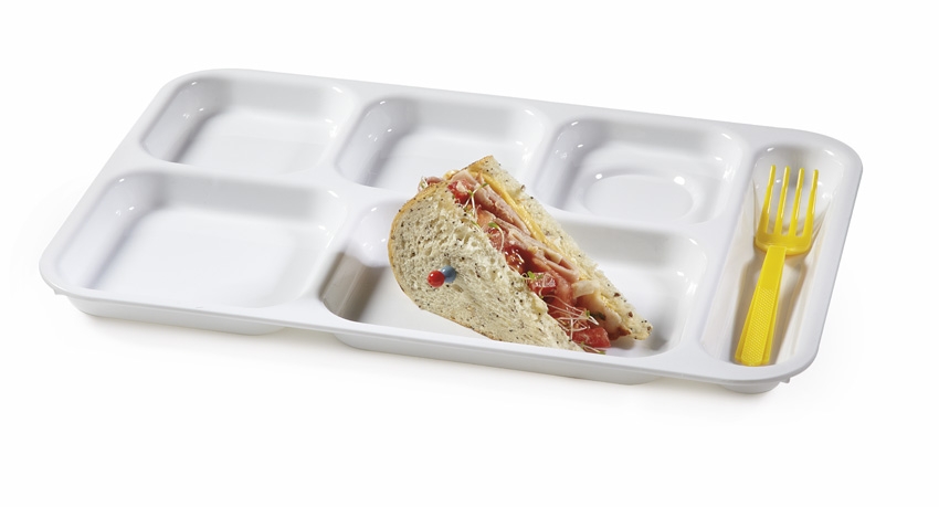 GET Enterprises inc Polypropylene Right Handed 6 Compartment School Tray, 10 x 14.5 inch -- 12 per case.