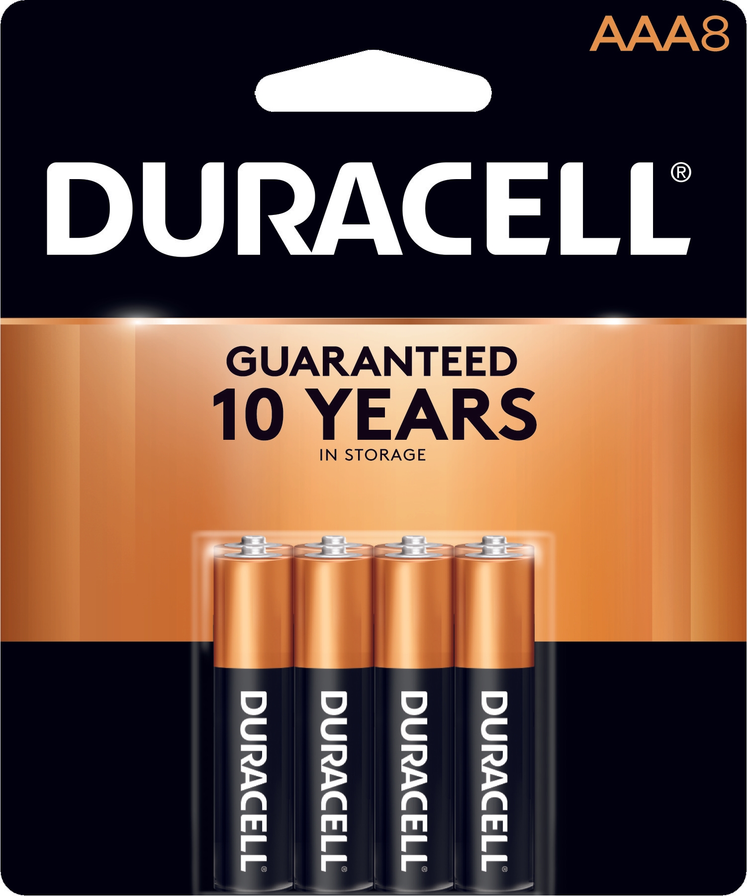 Duracell Coppertop AAA Alkaline Battery, 8 count per pack -- 40 per case.