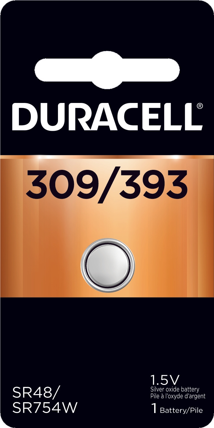 Duracell 309/393 Silver Oxide Button Battery -- 36 per case.