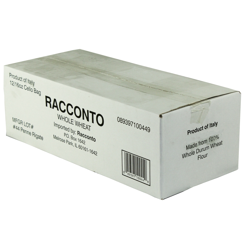 Racconto Whole Wheat Penne Rigate Pasta, 16 Ounce -- 12 Per Case