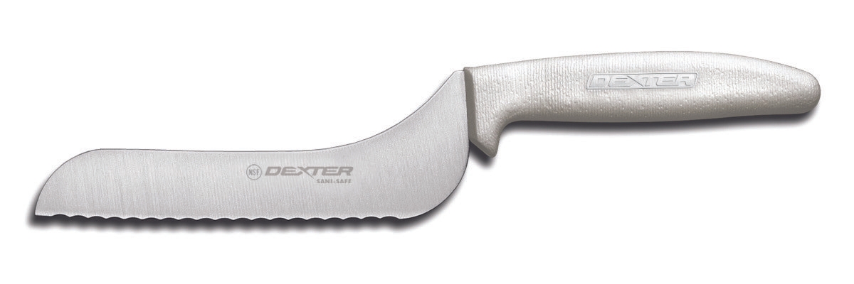 Dexter Russell Sani-Safe Scalloped Offset Slicer, 5 inch.