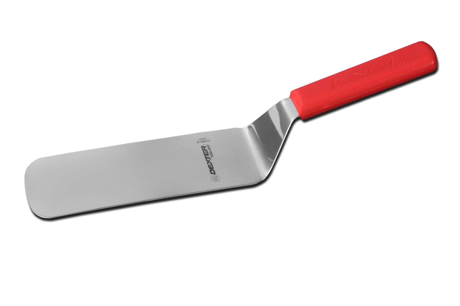 Dexter Russell Sani Safe Cake Turner with Red Handle, 8 x 3 inch -- 6 per case.