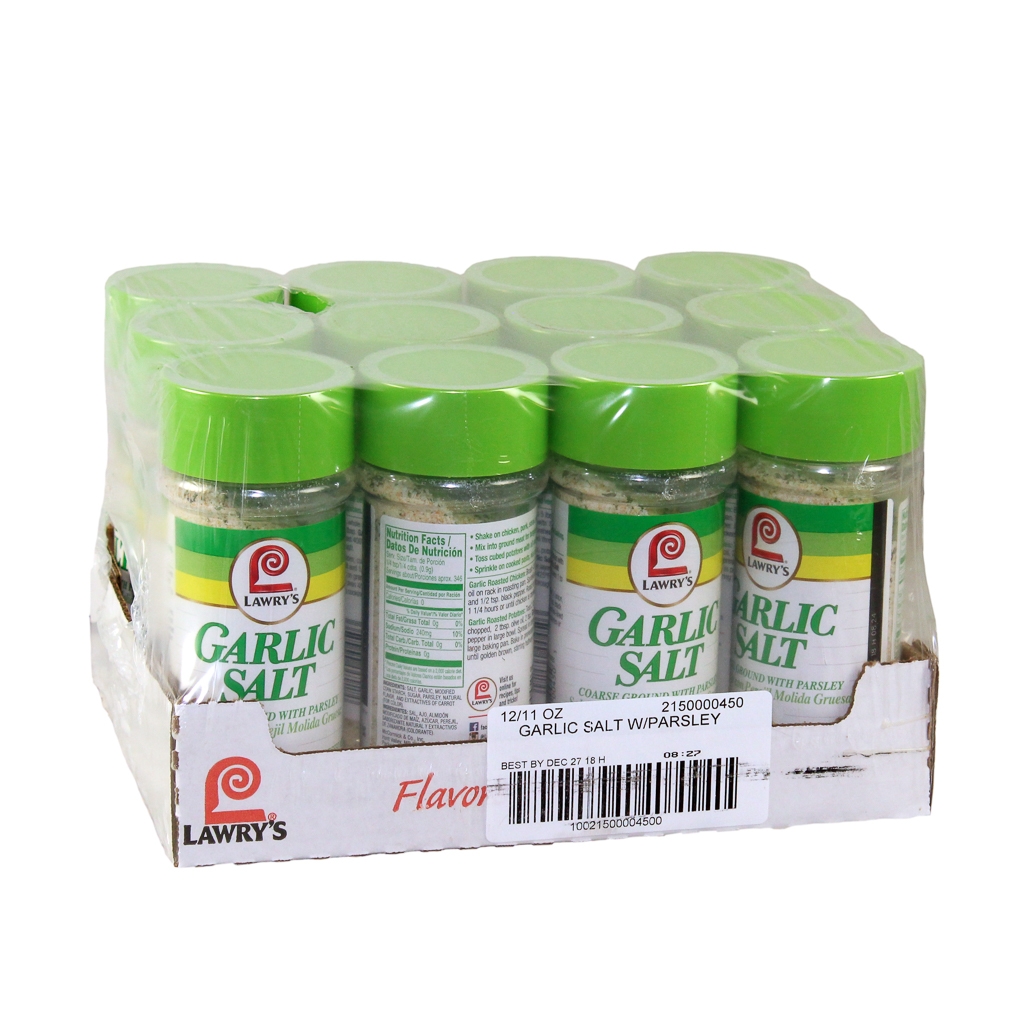 Lawrys Garlic Salt - 11 oz. jar, 12 per case